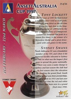 1997 Select Ansett Australia Cup #15 Tony Lockett Back